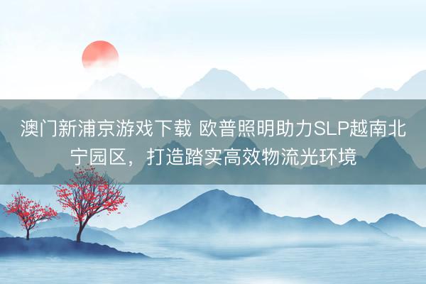 澳门新浦京游戏下载 欧普照明助力SLP越南北宁园区，打造踏实高效物流光环境