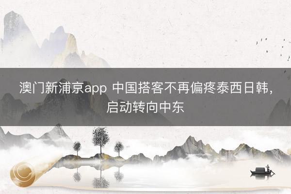 澳门新浦京app 中国搭客不再偏疼泰西日韩，启动转向中东