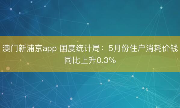 澳门新浦京app 国度统计局：5月份住户消耗价钱同比上升0.3%