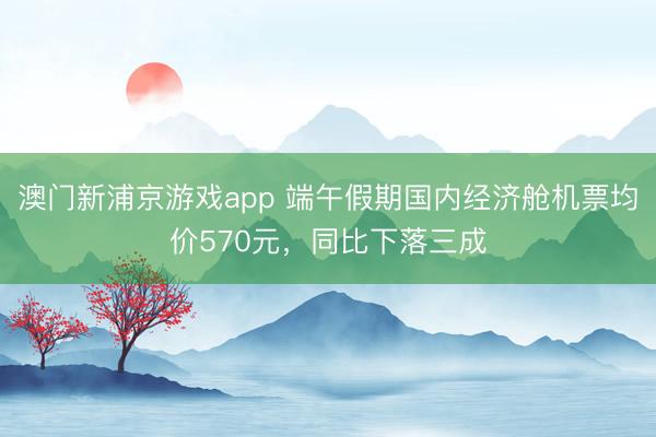 澳门新浦京游戏app 端午假期国内经济舱机票均价570元，同比下落三成