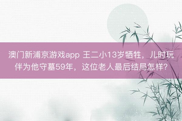 澳门新浦京游戏app 王二小13岁牺牲，儿时玩伴为他守墓59年，这位老人最后结局怎样？
