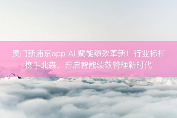 澳门新浦京app AI 赋能绩效革新！行业标杆携手北森，开启智能绩效管理新时代