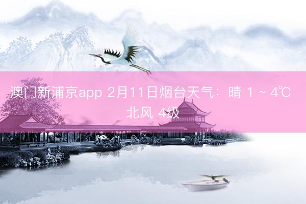 澳门新浦京app 2月11日烟台天气:晴 1 ~ 4℃ 北风 4级