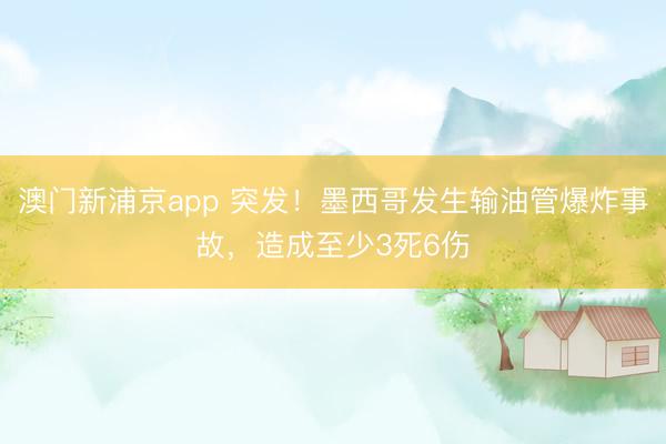 澳门新浦京app 突发！墨西哥发生输油管爆炸事故，造成至少3死6伤