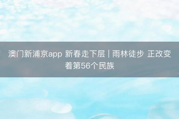澳门新浦京app 新春走下层 | 雨林徒步 正改变着第56个民族
