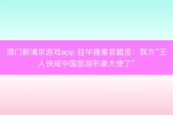 澳门新浦京游戏app 驻华搪塞官齰舌:我方“王人快成中国旅游形象大使了”