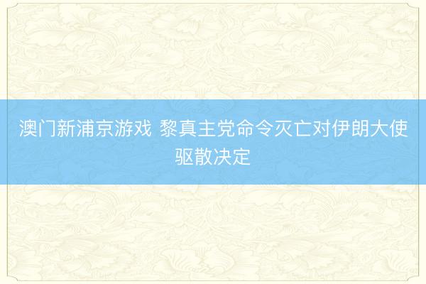 澳门新浦京游戏 黎真主党命令灭亡对伊朗大使驱散决定