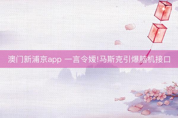 澳门新浦京app 一言令嫒!马斯克引爆脑机接口