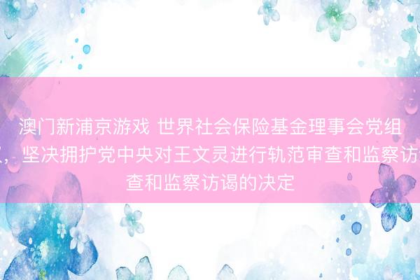 澳门新浦京游戏 世界社会保险基金理事会党组召开会议,坚决拥护党中央对王文灵进行轨范审查和监察访谒的决定