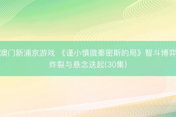 澳门新浦京游戏 《谨小慎微秦密斯的局》智斗博弈炸裂与悬念迭起(30集)