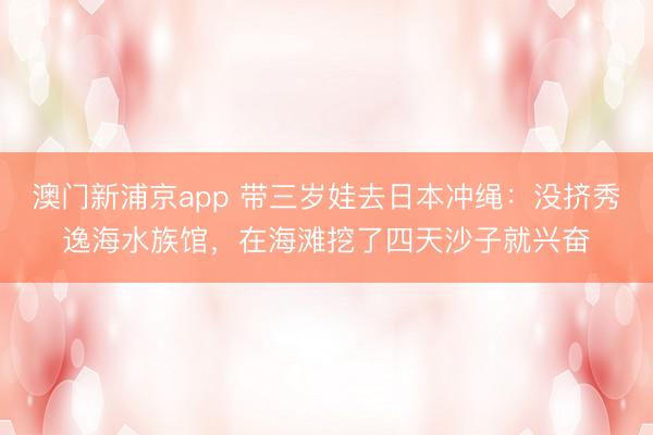 澳门新浦京app 带三岁娃去日本冲绳:没挤秀逸海水族馆,在海滩挖了四天沙子就兴奋