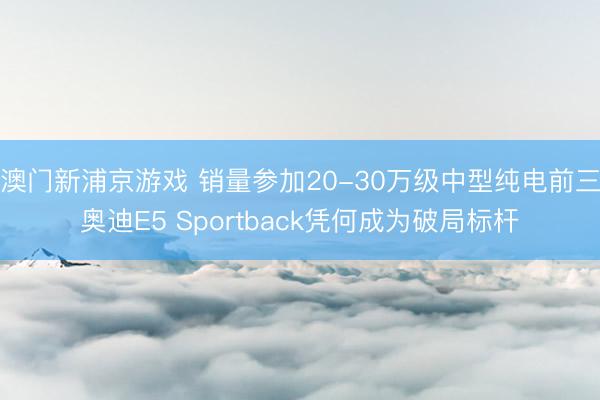 澳门新浦京游戏 销量参加20-30万级中型纯电前三奥迪E5 Sportback凭何成为破局标杆