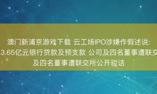 澳门新浦京游戏下载 云工场IPO涉嫌作假述说: 招股书瞒哄3.65亿元银行贷款及预支款 公司及四名董事遭联交所公开驳诘