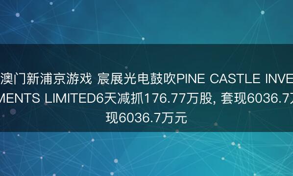 澳门新浦京游戏 宸展光电鼓吹PINE CASTLE INVESTMENTS LIMITED6天减抓176.77万股， 套现6036.7万元