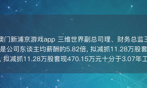 澳门新浦京游戏app 三维世界副总司理、财务总监王兆君年薪153.02万是公司东谈主均薪酬的5.82倍， 拟减抓11.28万股套现470.15万元十分于3.07年工资
