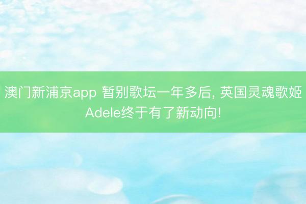 澳门新浦京app 暂别歌坛一年多后， 英国灵魂歌姬Adele终于有了新动向!